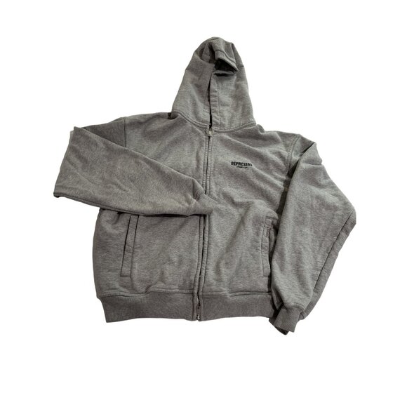 Represent Owners Club Zip Hoodie in Ash Grey